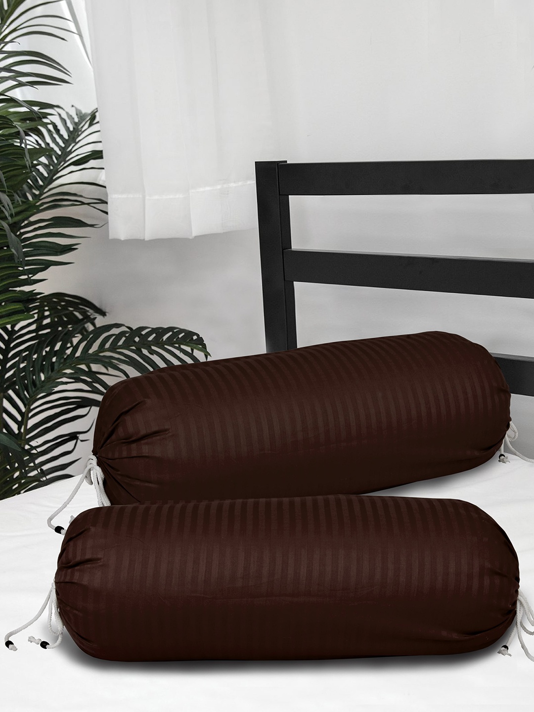 

Clasiko Set Of 2 Brown Striped Bolster Covers