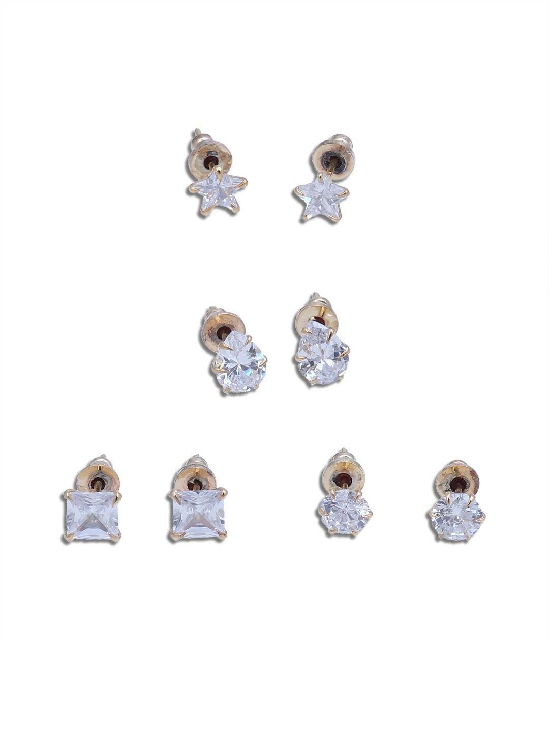 

Sukkhi Gold-Toned & Silver-Toned Filigree Contemporary Studs