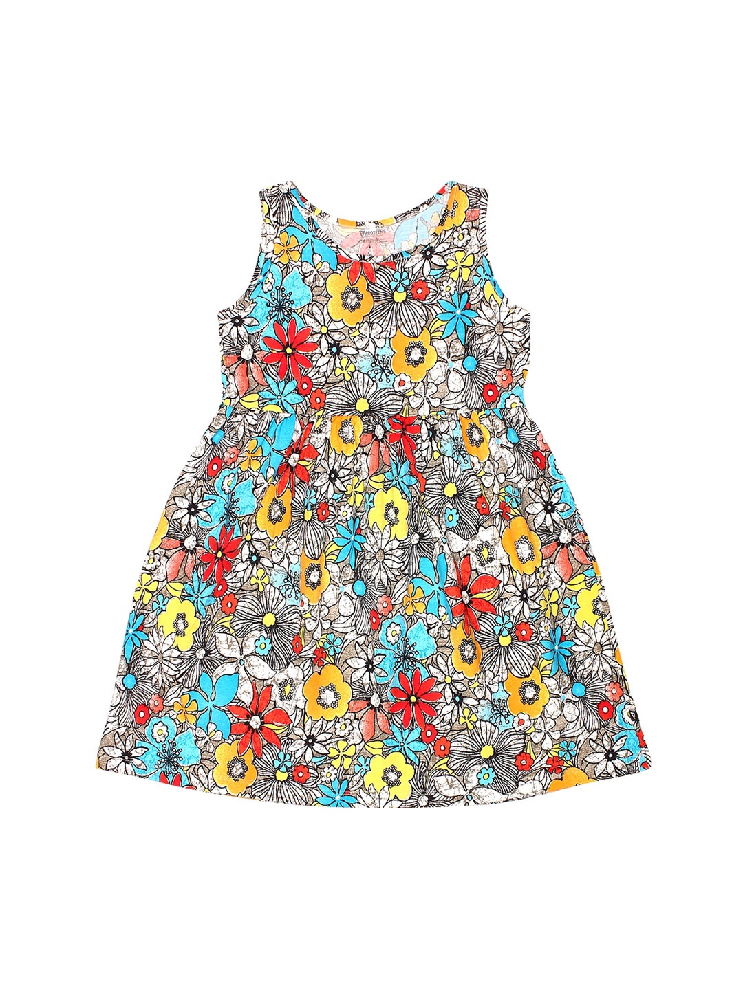 

PROTEENS Girls Multicoloured Printed A-Line Dress, Multi