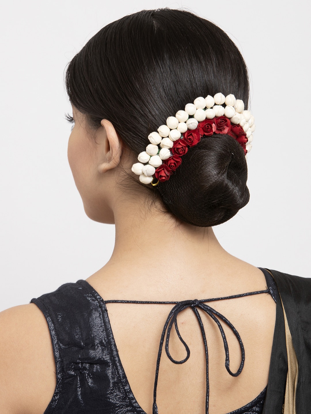 

Moedbuille White & Red Floral Design Embellished Hair Accessory