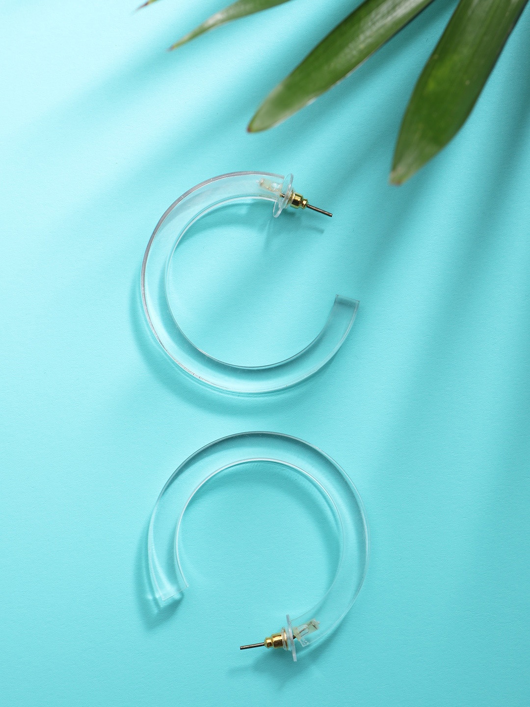 

STREET 9 Transparent Circular Half Hoop Earrings