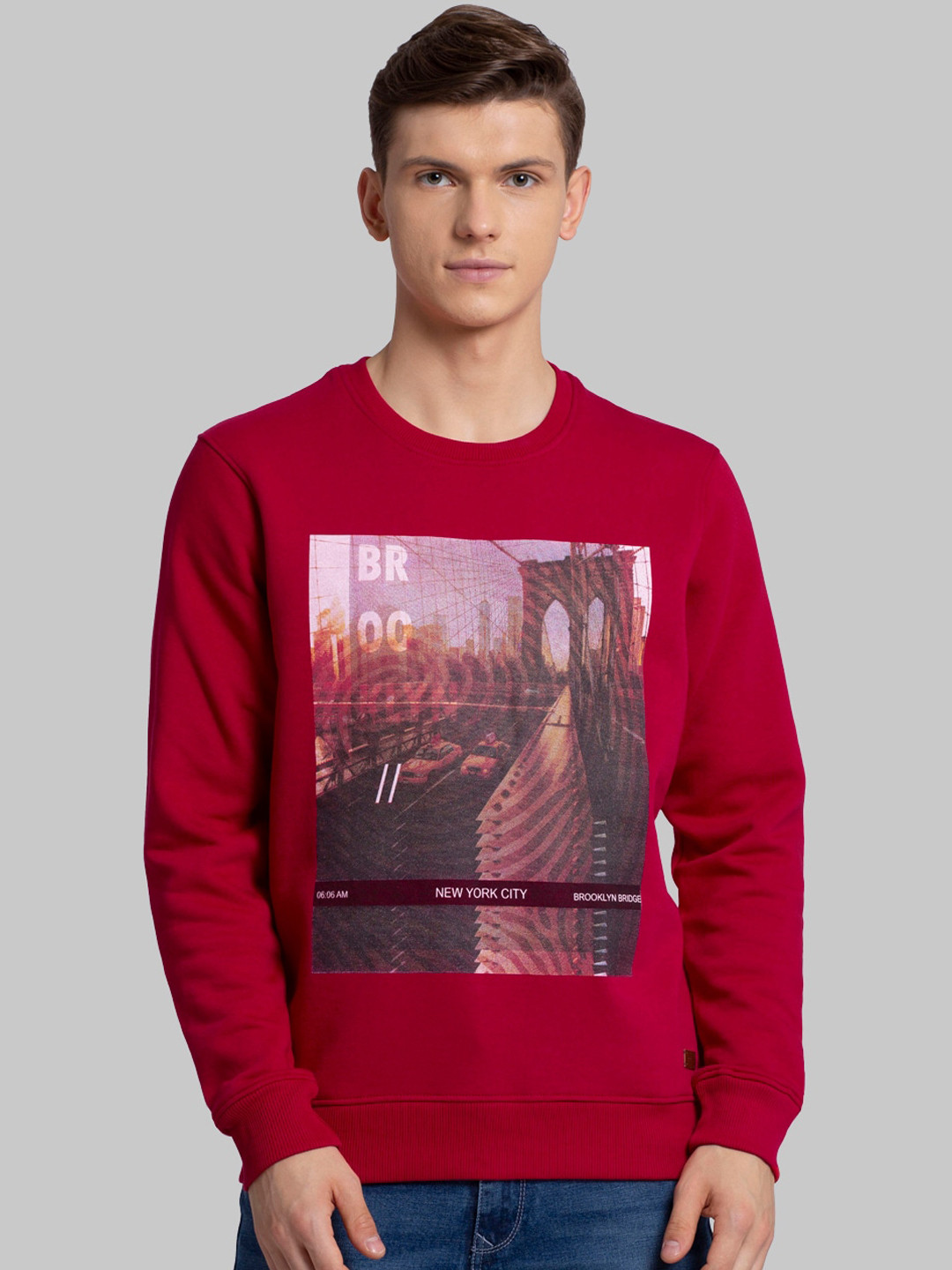 

Parx Men Red & Brown Printed Sweatshirt
