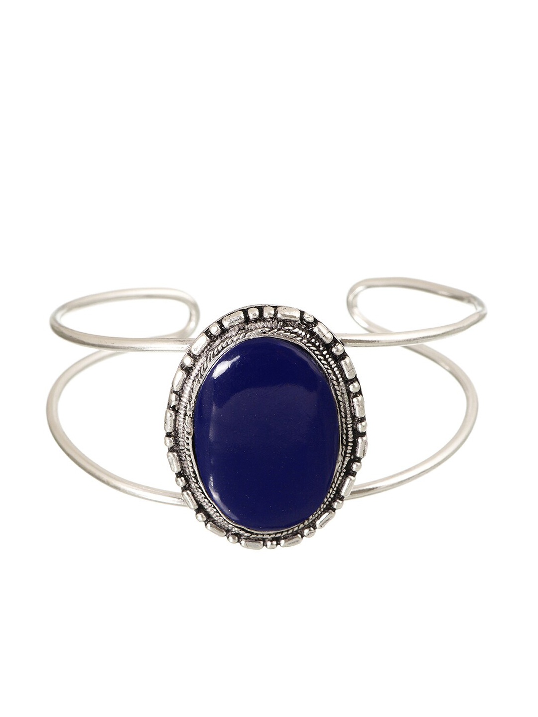 

INDYA Silver-Plated Brass Oxidized Cuff Bracelet