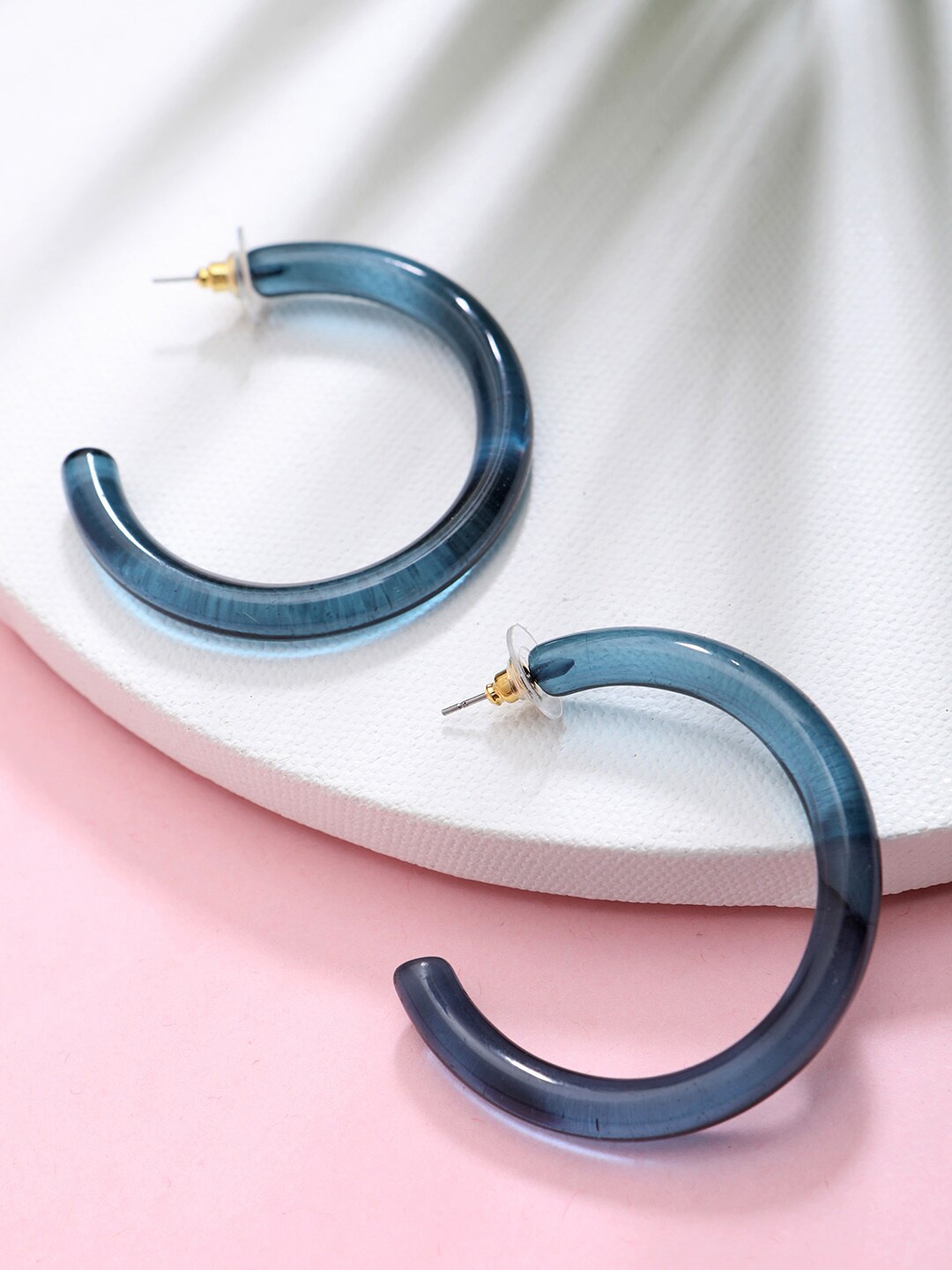 

STREET 9 Blue Circular Half Hoop Earrings