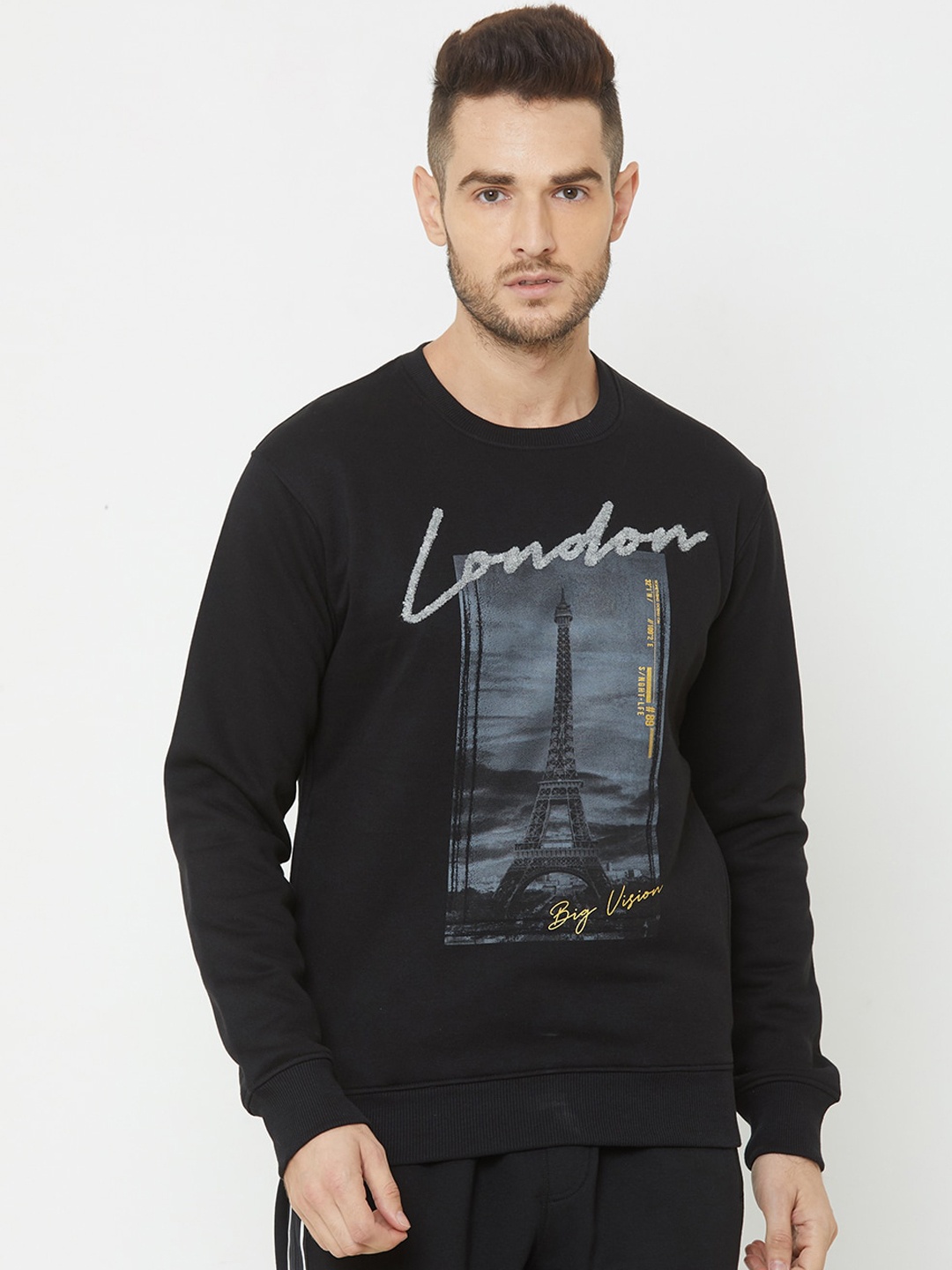 

Sweet Dreams Men Black Printed Sweatshirt