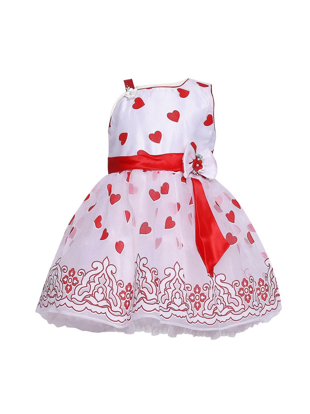 

BETTY Girls Red Printed Fit and Flare Dress