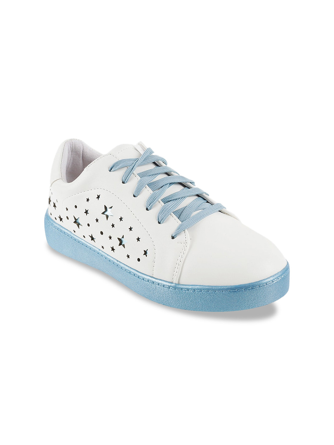 

Metro Women White Laser Cut Sneakers