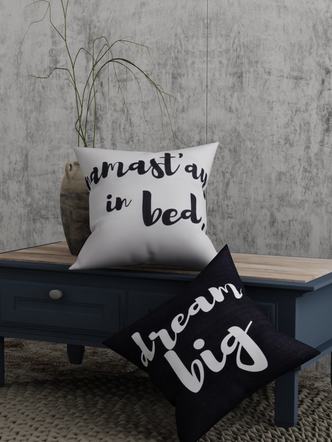 

EverHOME Black & White Set of 2 Printed Square Cushion Covers