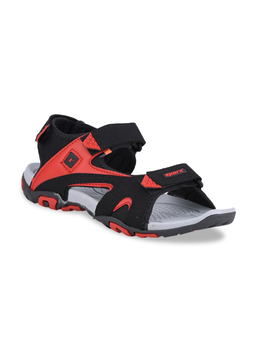 

Sparx Men Black & Red Solid Sports Sandals