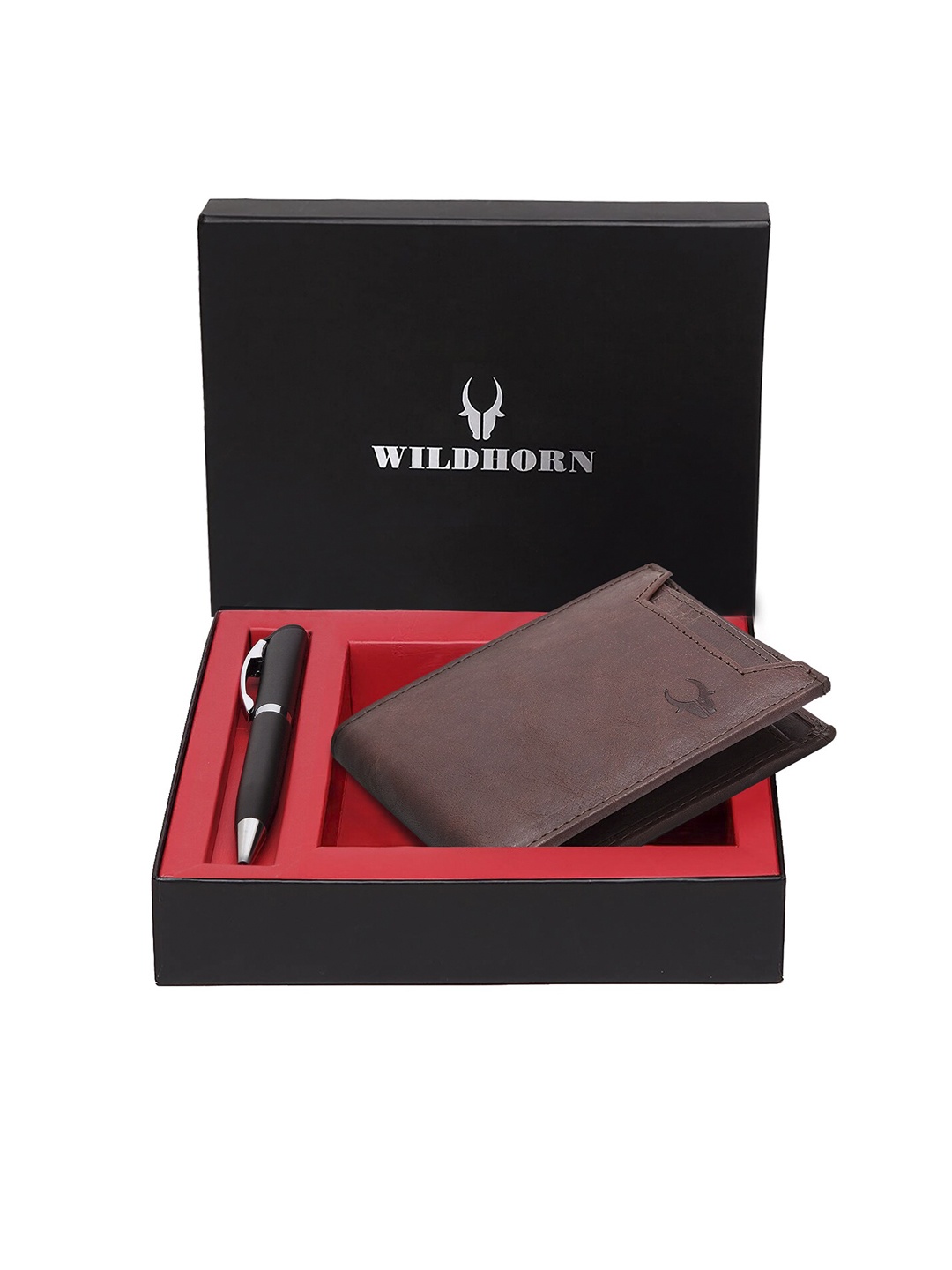 WildHorn Men Brown & Black RFID Protected Genuine Leather Accessory Gift Set