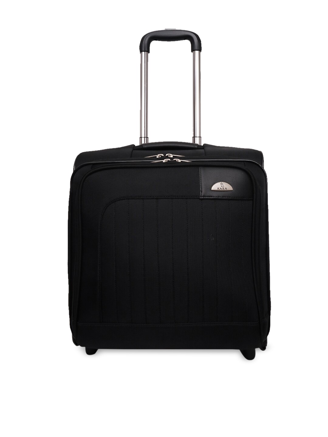 

KARA Black Solid Overnighter Trolley Bag