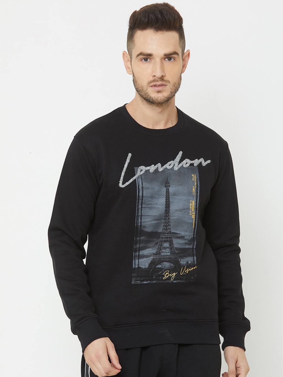 

Sweet Dreams Men Black Printed Sweatshirt