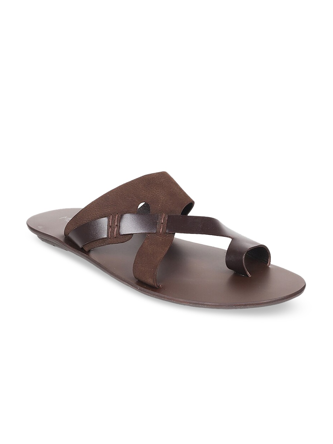 

Metro Men Brown Leather Comfort Sandals