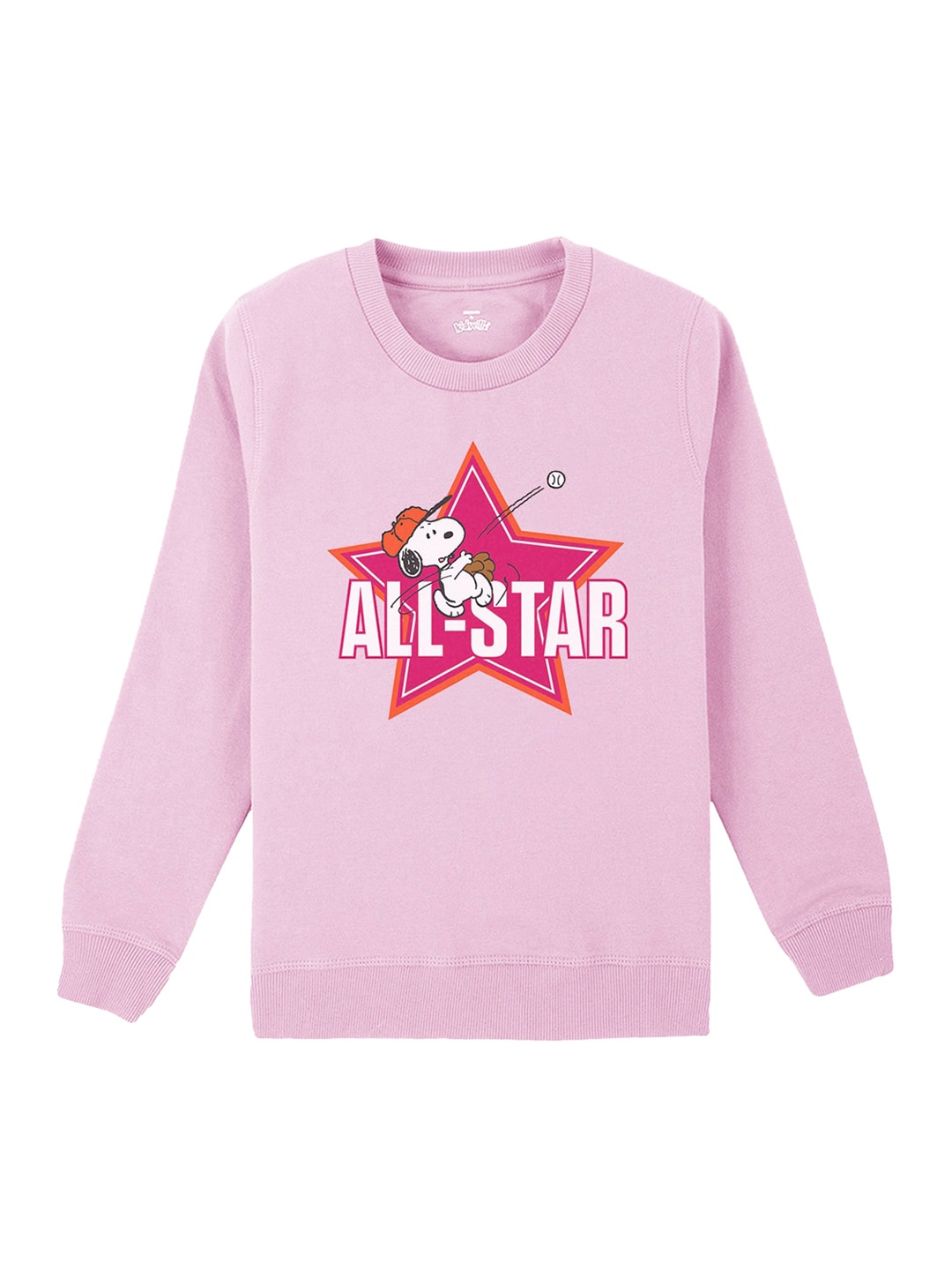 

Kids Ville Girls Pink Snoopy Printed Sweatshirt