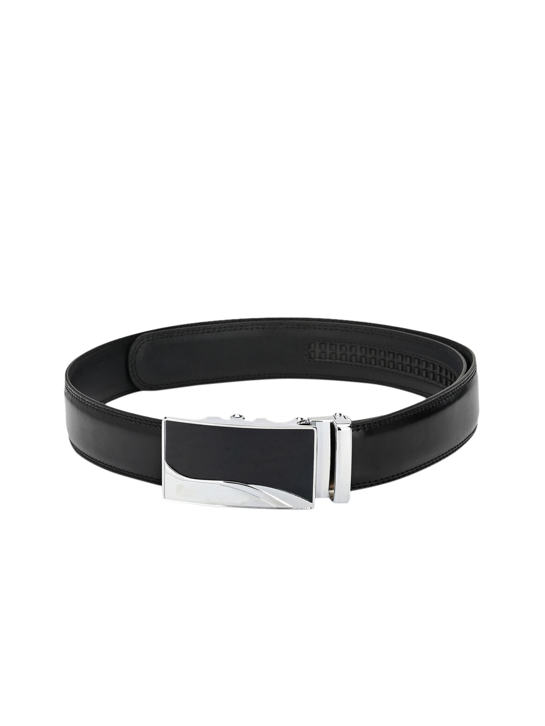 

Pacific Gold Men Black Solid Leather Belt
