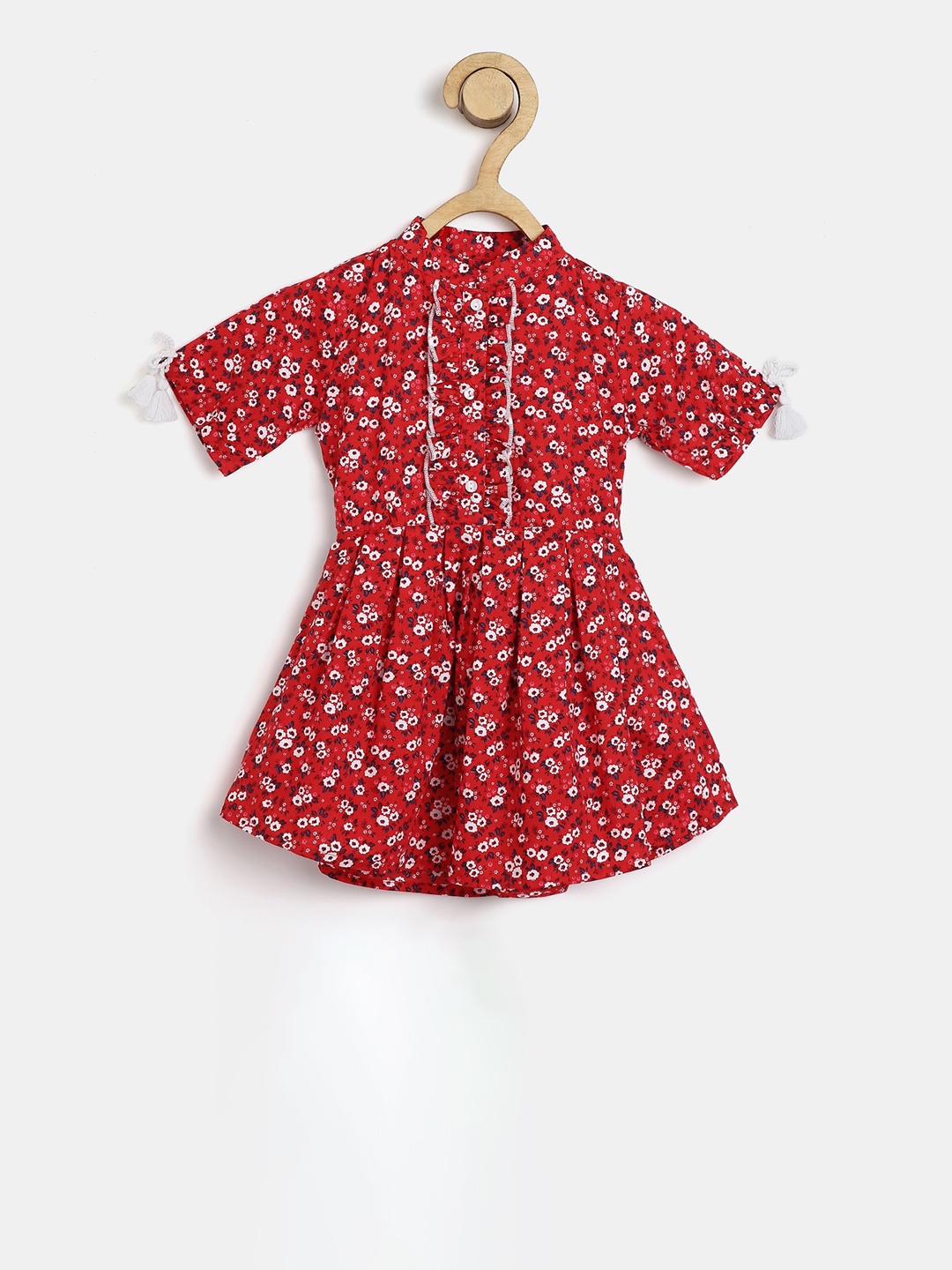 

Bella Moda Girls Red & White Printed Fit and Flare Dress