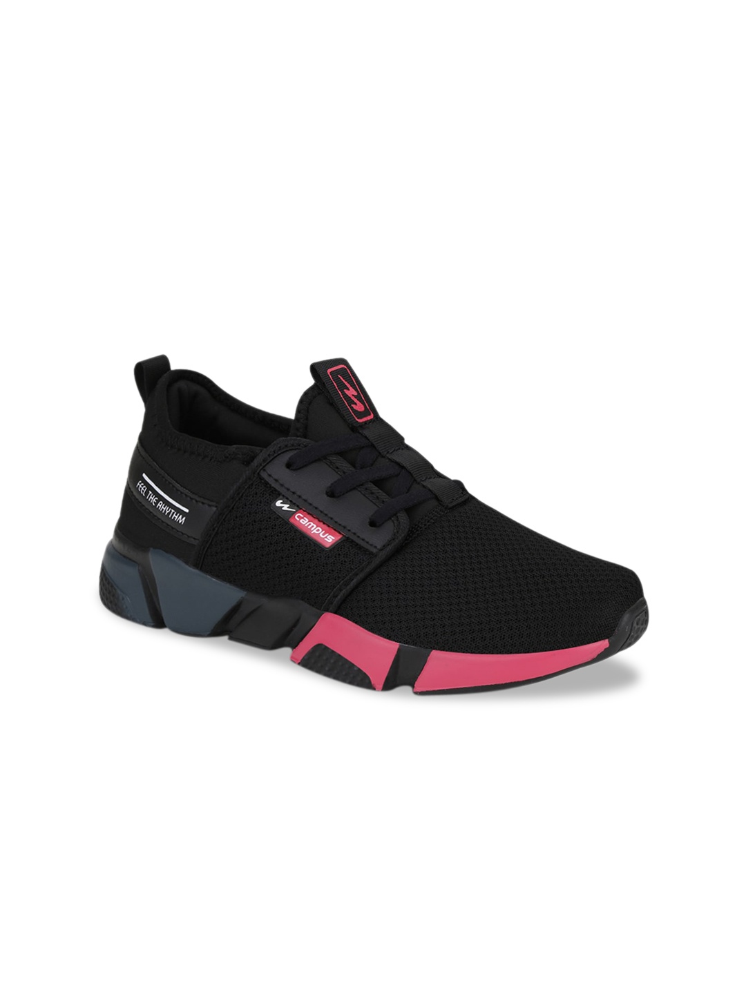 

Campus Women Black Mesh Running Shoes