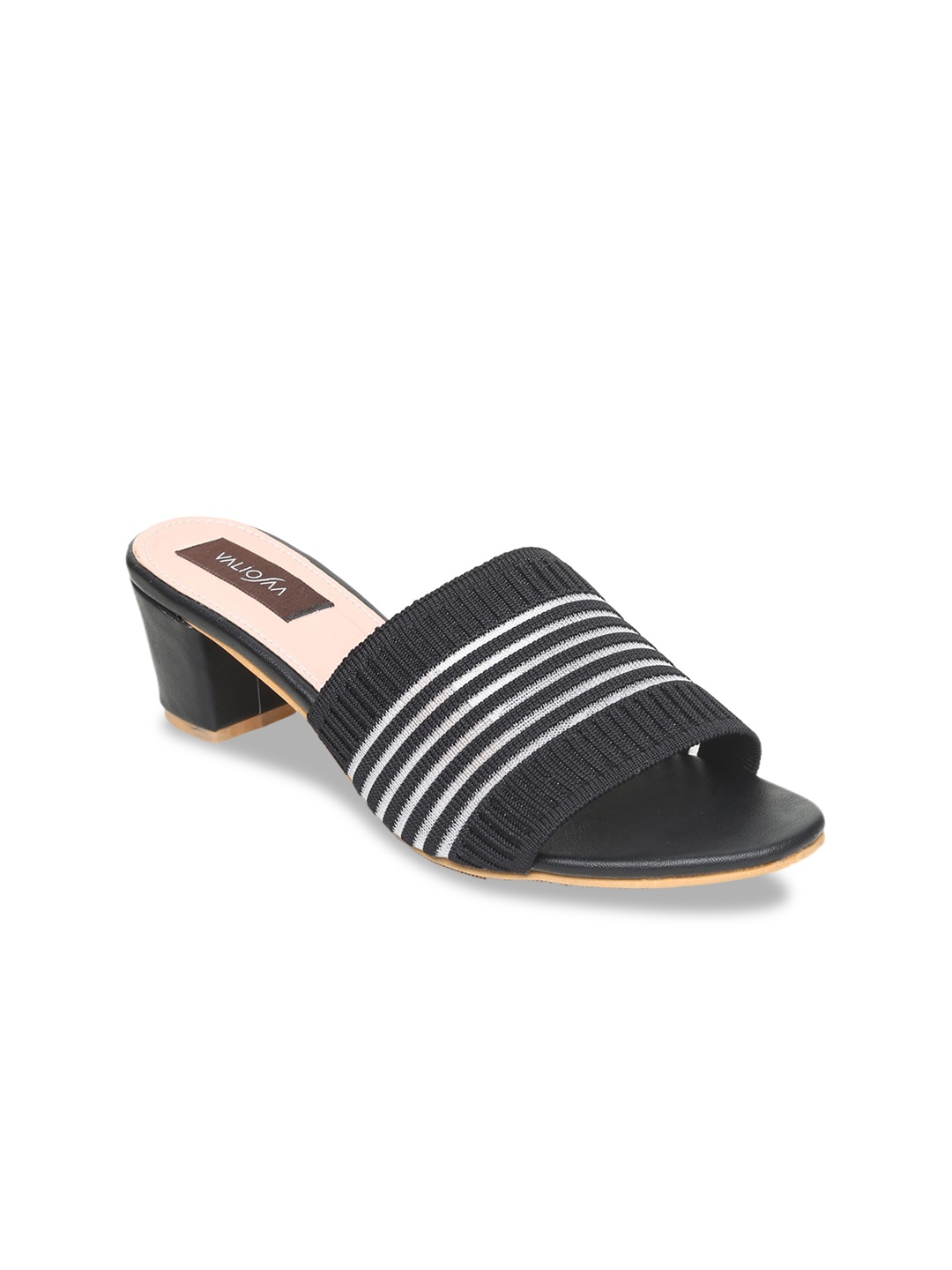 

VALIOSAA Women Black Striped Sandals