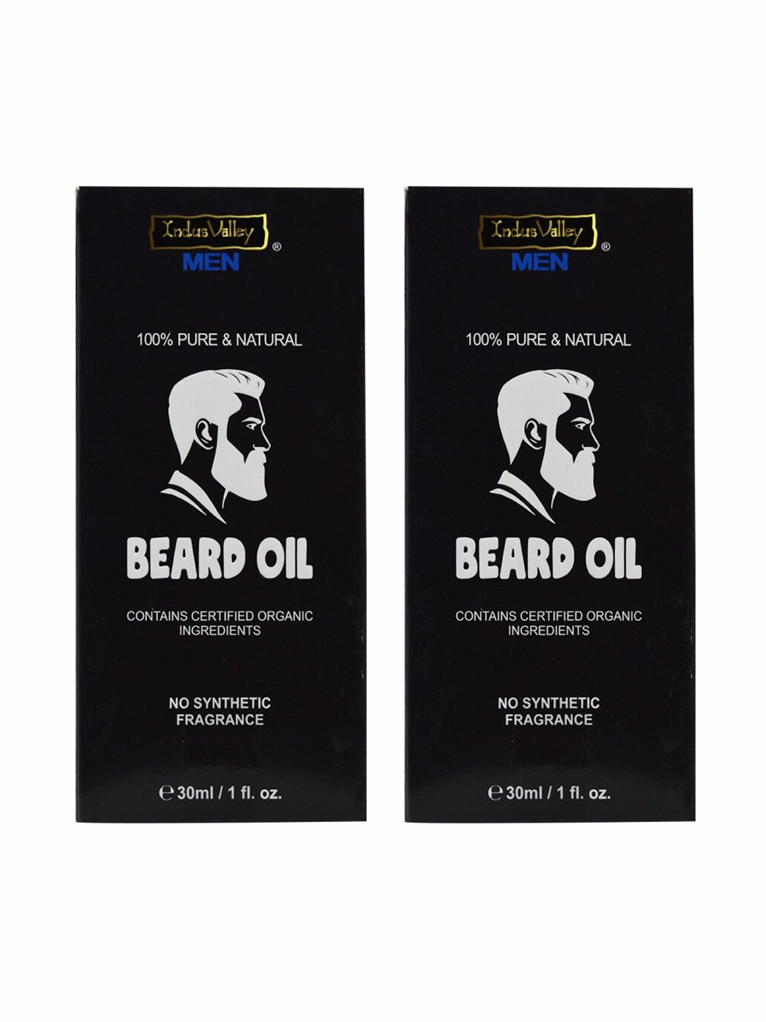 

Indus Valley Men Pack of 2 100% Pure & Natural Beard Oil - 30 ml each, Black