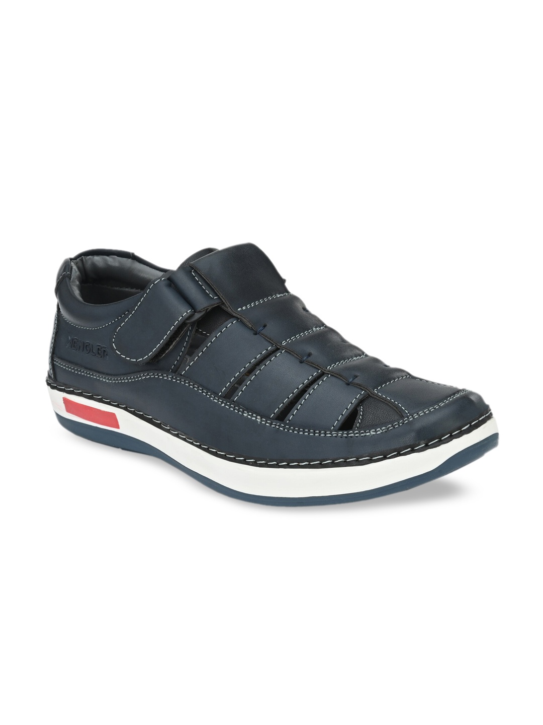 

MENGLER Men Blue Shoe-Style Sandals