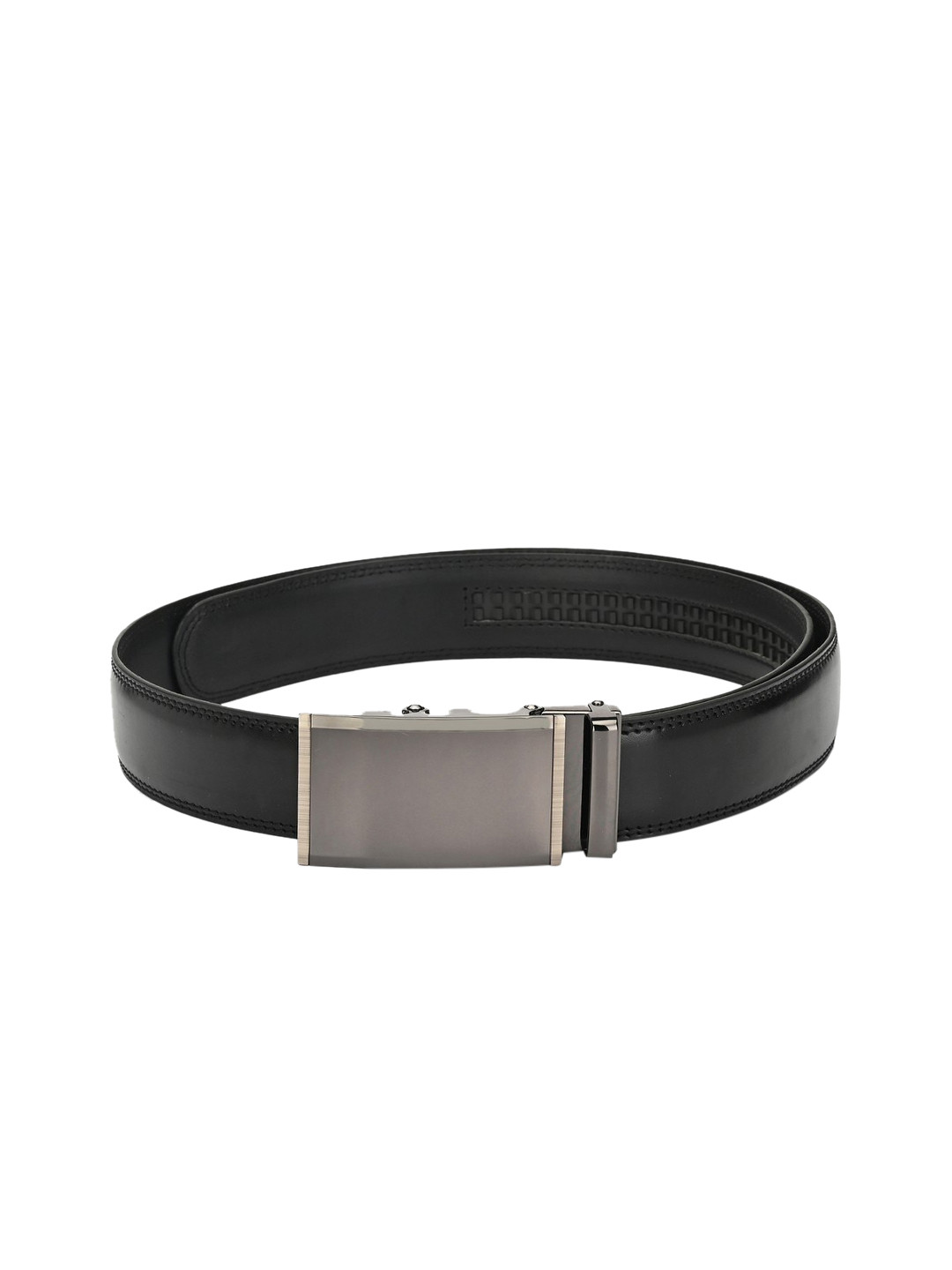 

Pacific Gold Men Black Solid Leather Belt