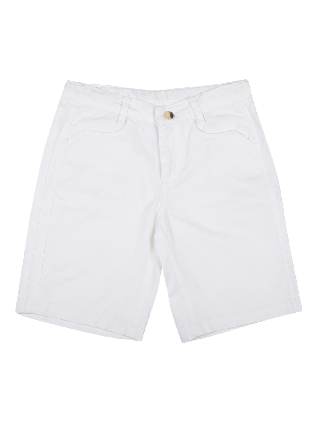 

Blue Giraffe Boys White Solid Regular Shorts