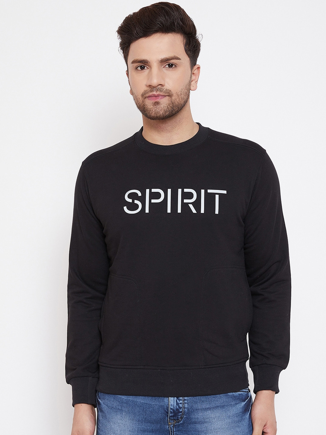 

Spirit Men Black Printed Sweatshirt