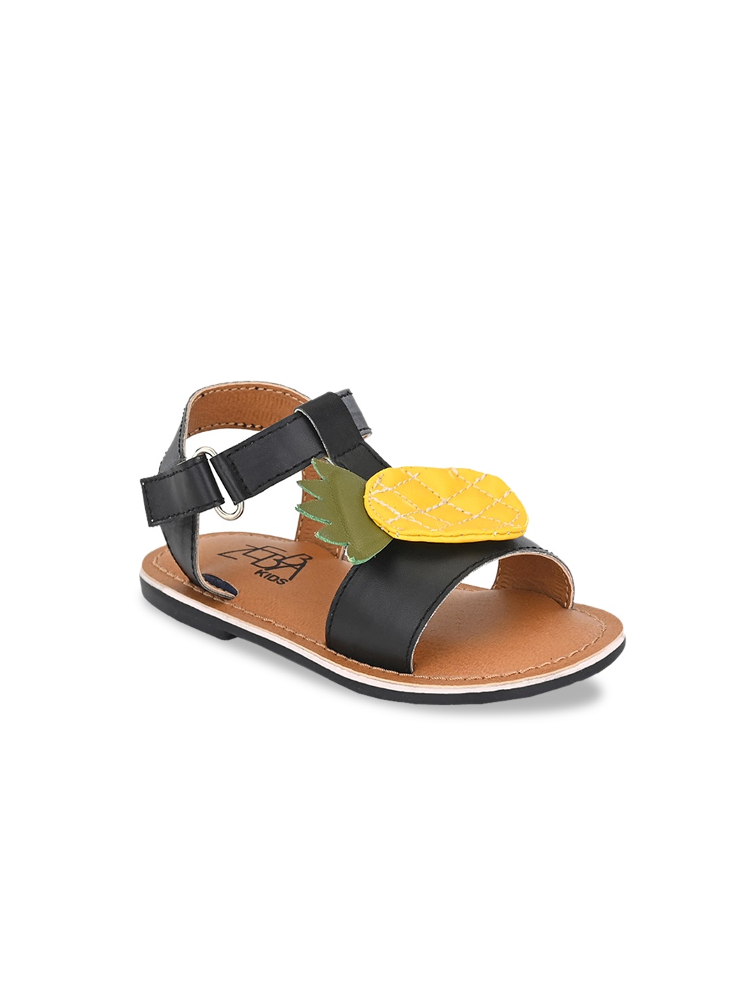 

Zebba Kids Black Colourblocked Open Toe Flats