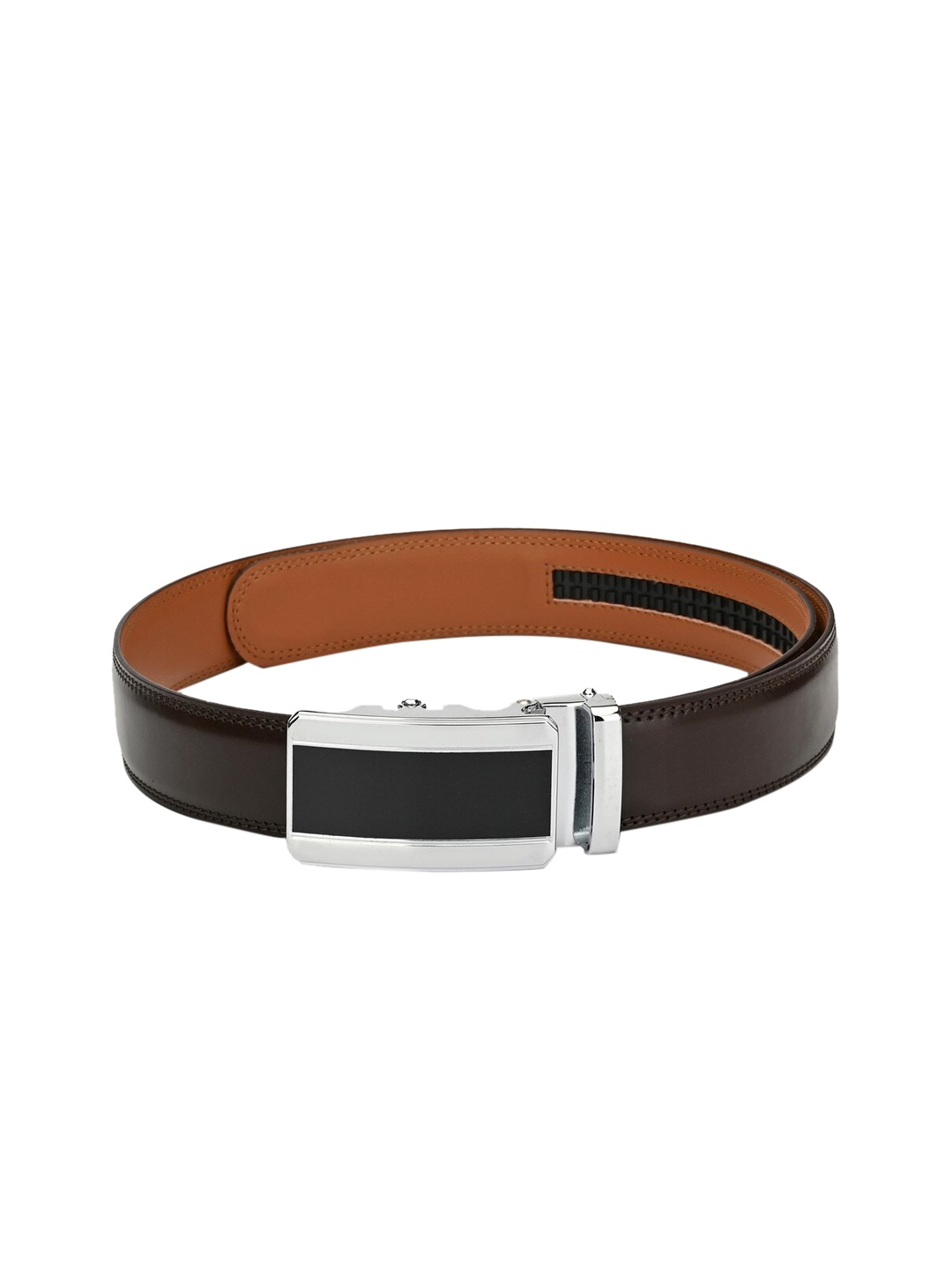 

Pacific Gold Men Brown Solid Leather Formal Belt