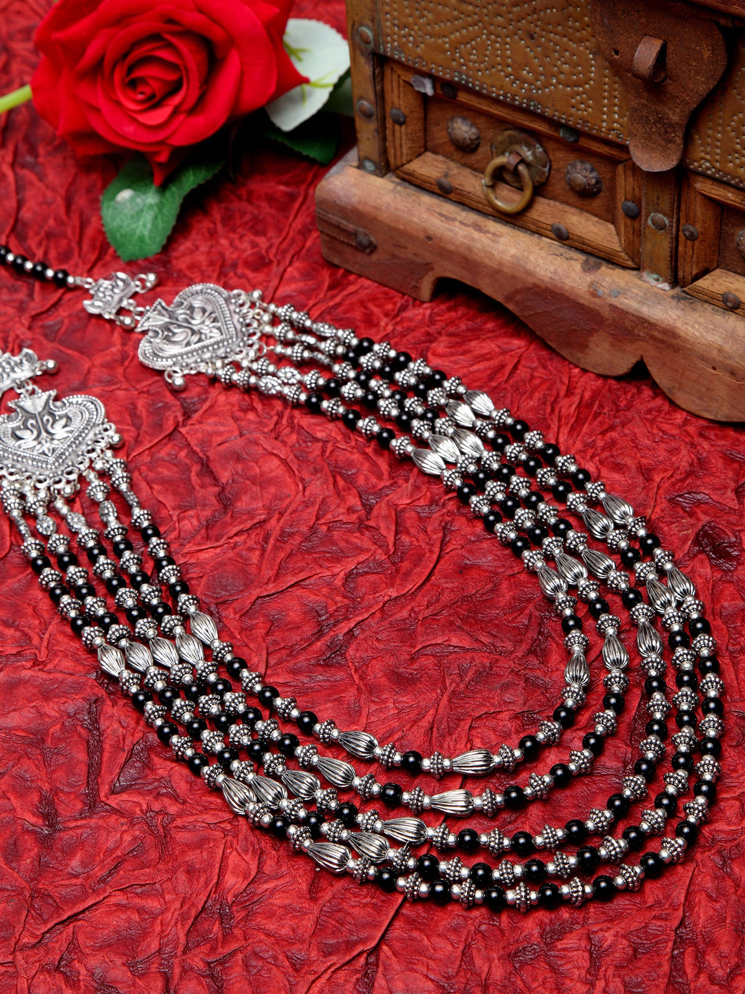 

Moedbuille Brass-Plated Tribal Necklace, Silver