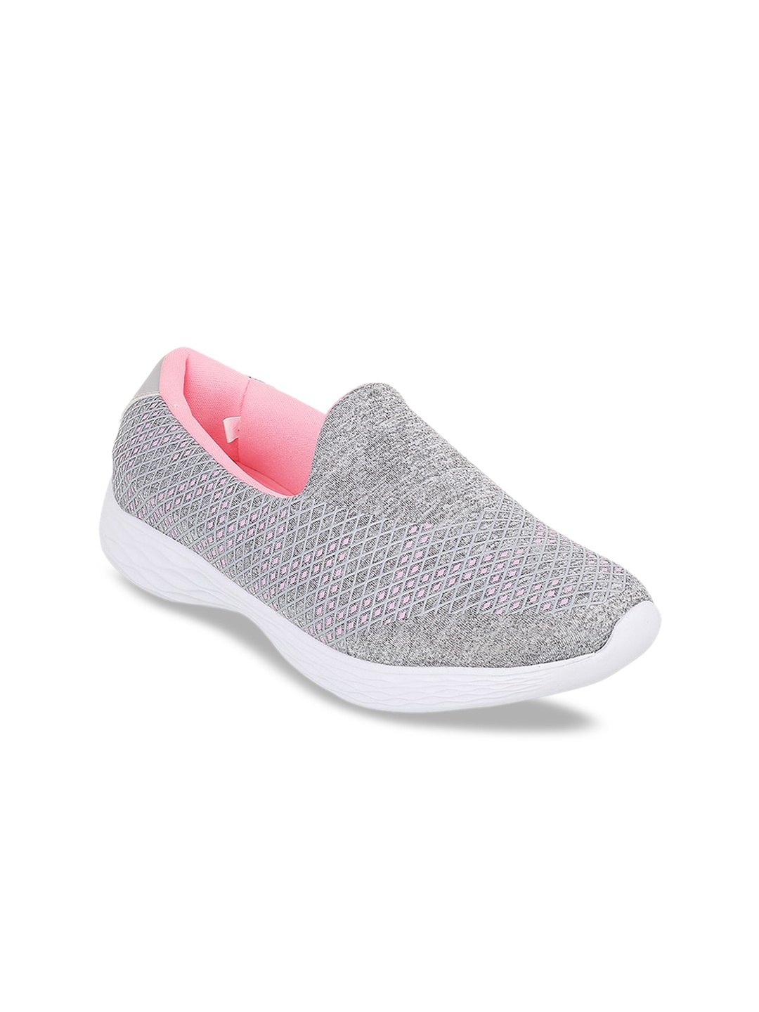 

Metro Women Grey Slip-On Woven Design Sneakers
