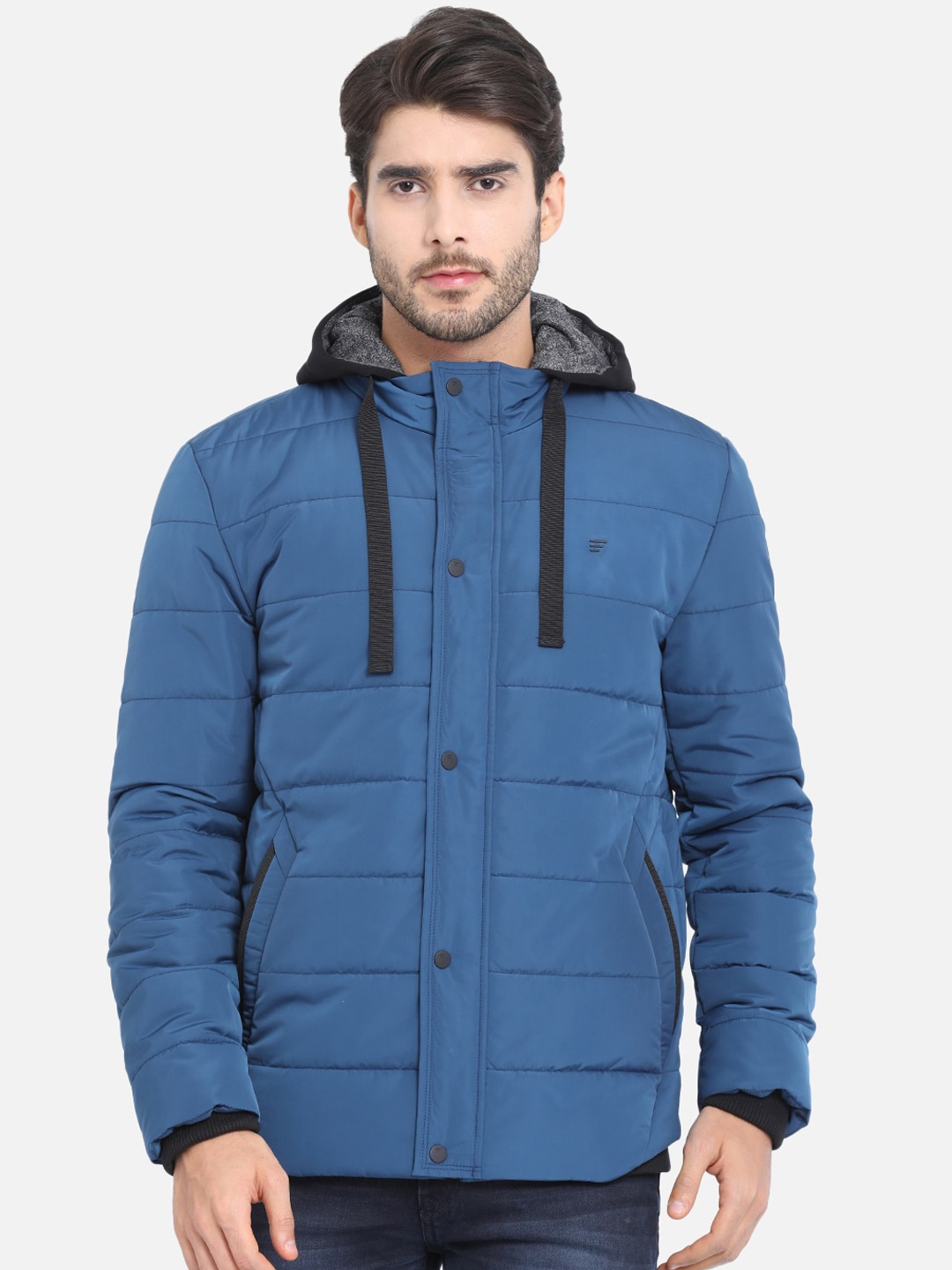 

t-base Men Blue Solid Lightweight Padded Jacket