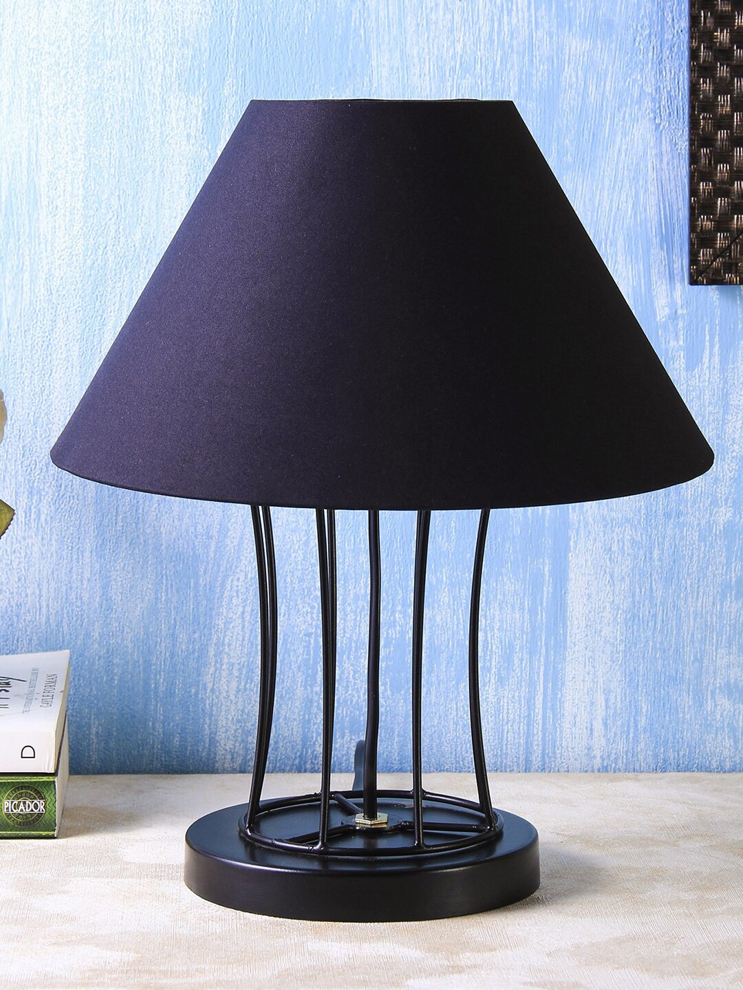 Devansh Black Solid Traditional Frustum Table Lamp