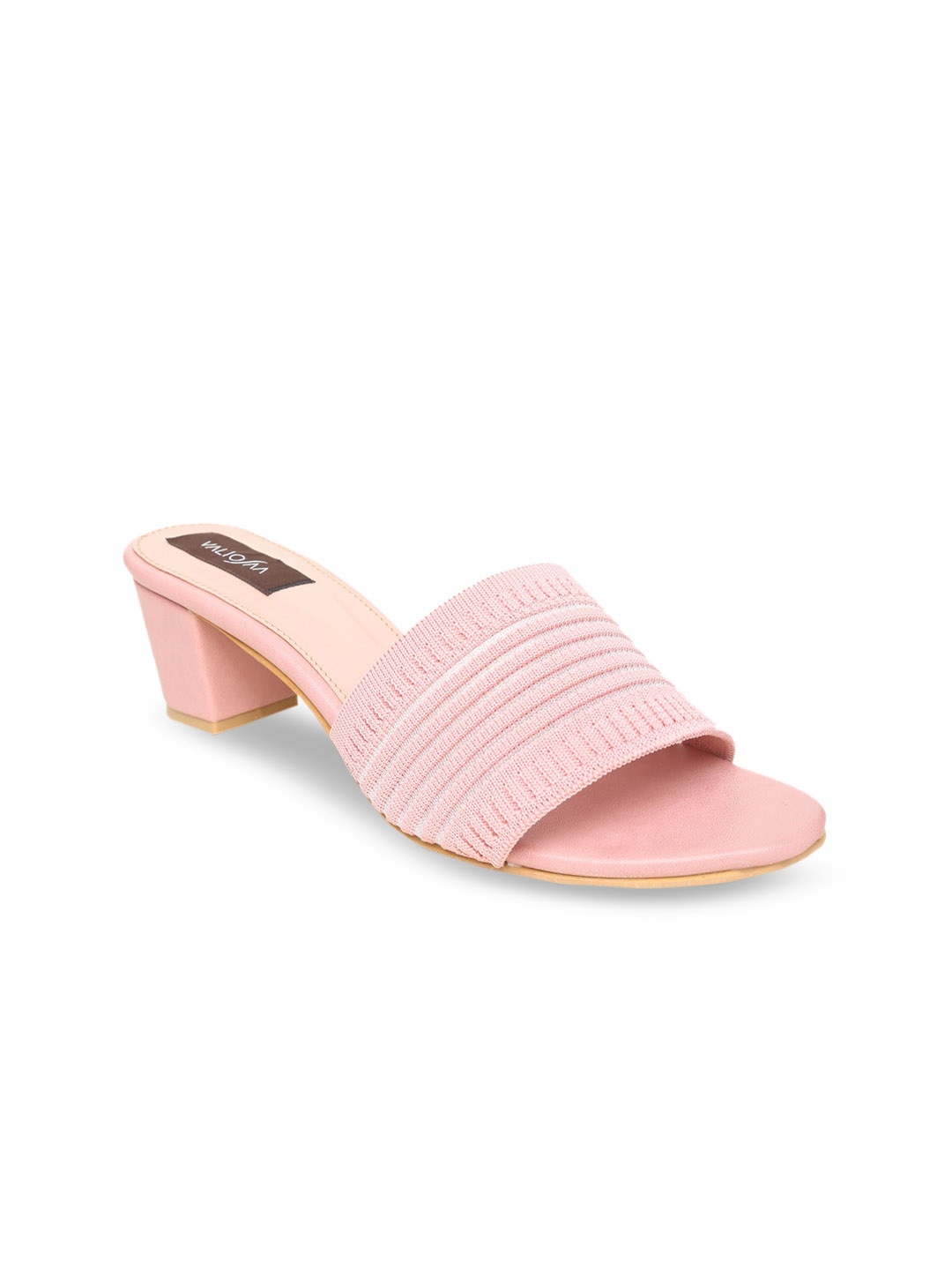 

VALIOSAA Women Pink Woven Design Mules