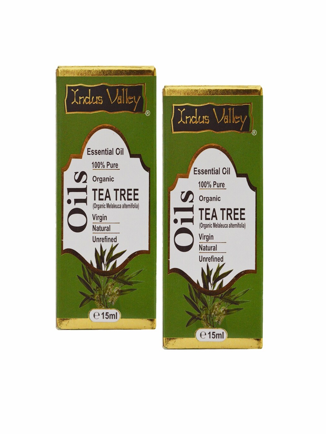 

Indus Valley Pack of 2 Bio Organic Tea Tree Essential Oil - 15 ml each, Green