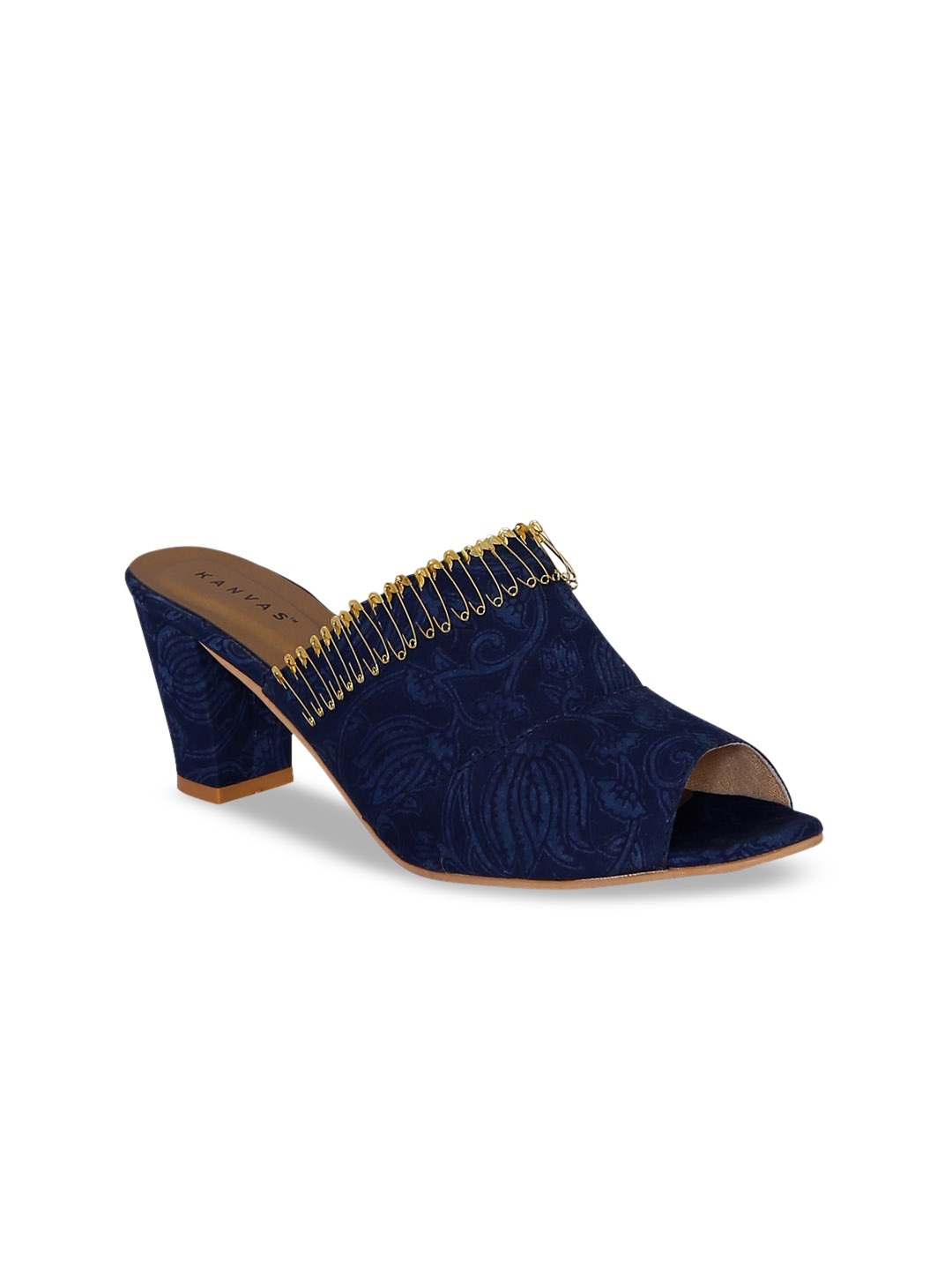 

Kanvas Women Navy Blue Printed Heels