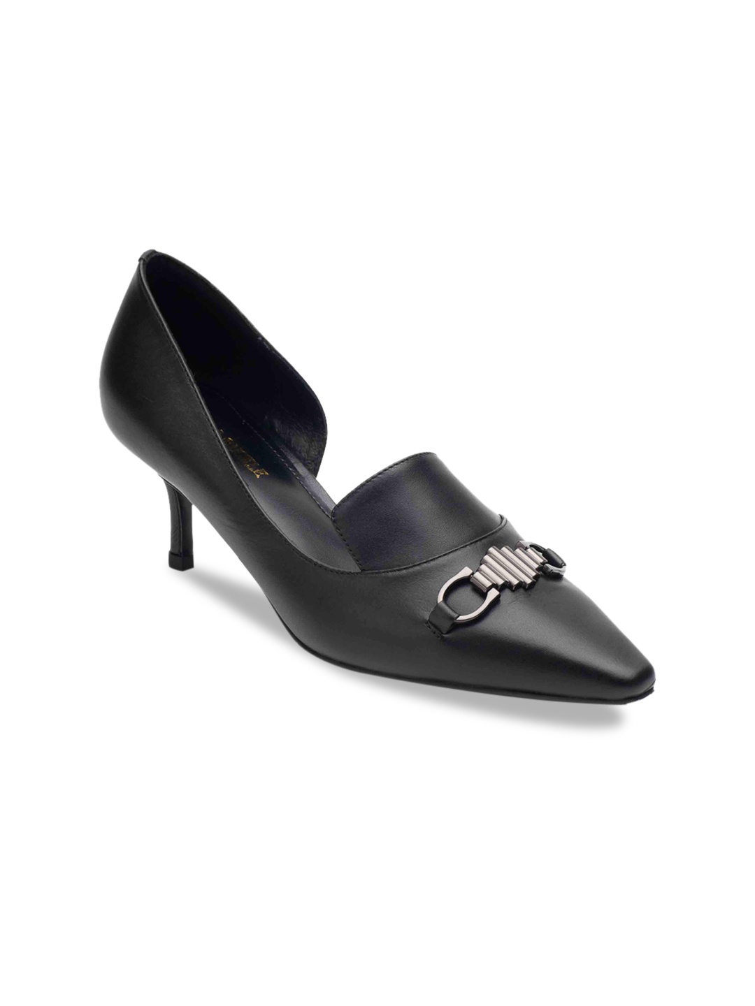 

Heel & Buckle London Women Black Embellished Leather Pumps