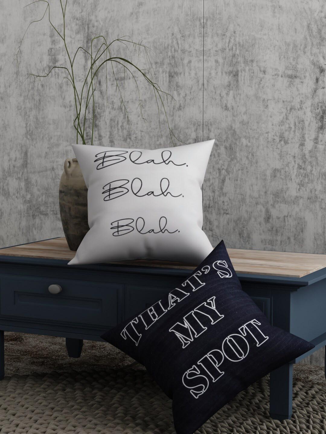 

EverHOME Set of 2 White & Black Geometric Square Cushion Covers