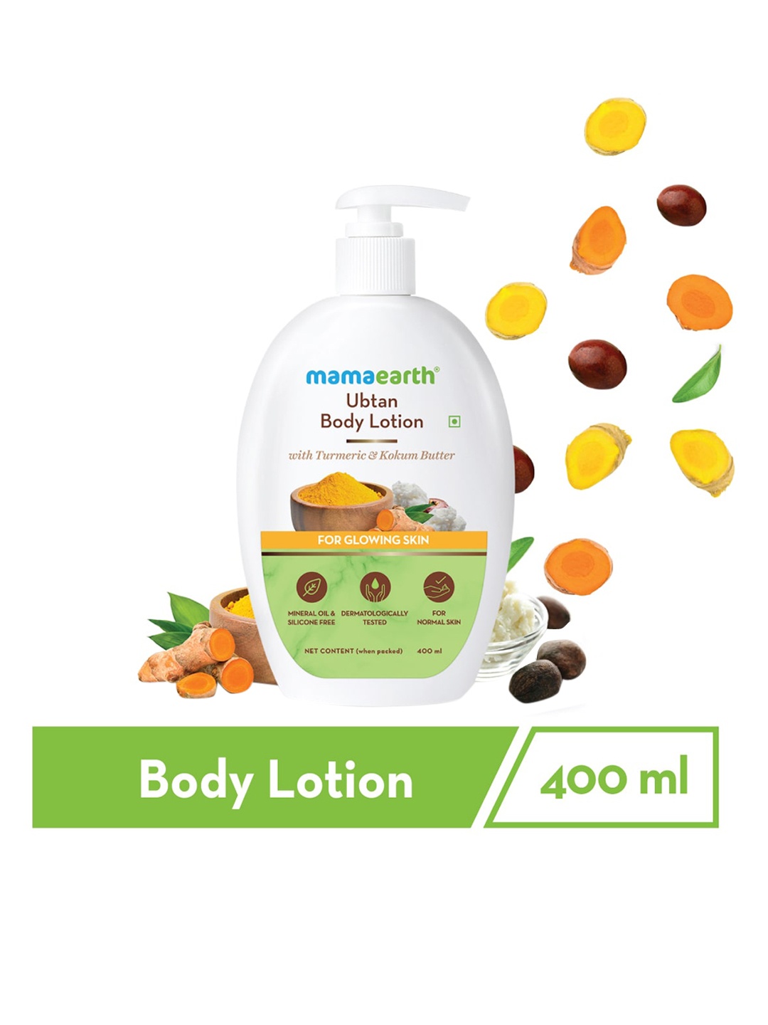 

Mamaearth Ubtan Body Lotion with Turmeric & Kokum Butter for Glowing Skin 400 ml, Yellow