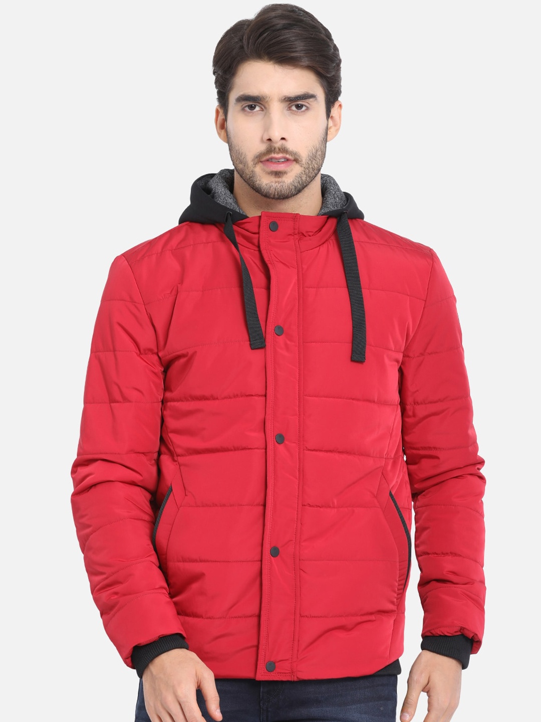 

t-base Men Red Solid Lightweight Padded Jacket