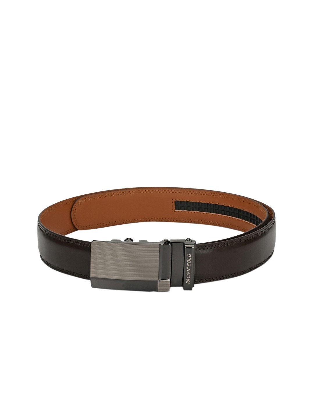 

Pacific Gold Men Brown Leather Solid Belt