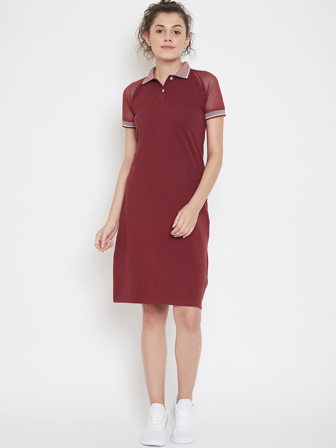 

JUMP USA Women Maroon Solid T-shirt Dress