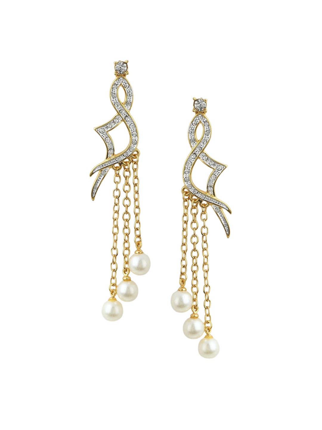 

Estele Gold-Toned Quirky Drop Earrings