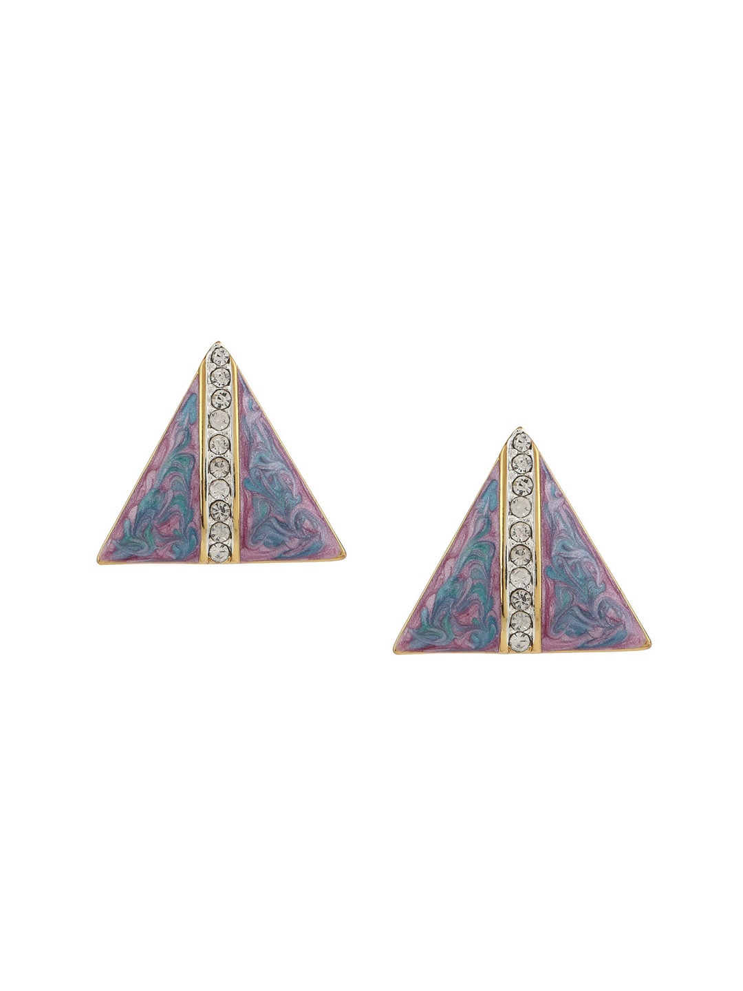 

Estele Gold & Blue Triangular Studs