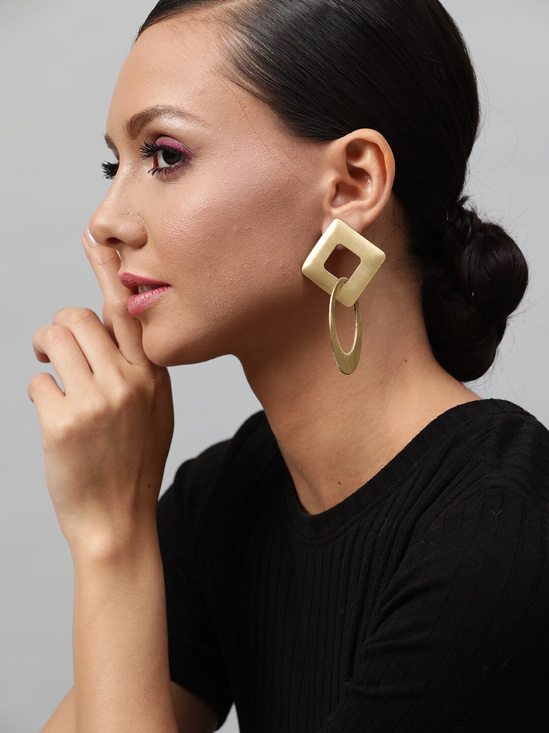 

STREET 9 Gold-Plated Geometric Drop Earrings