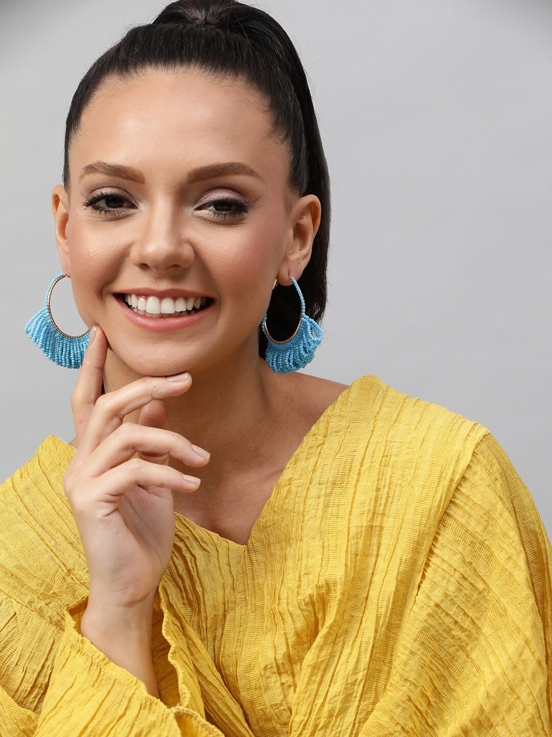 

STREET 9 Blue Circular Hoop Earrings