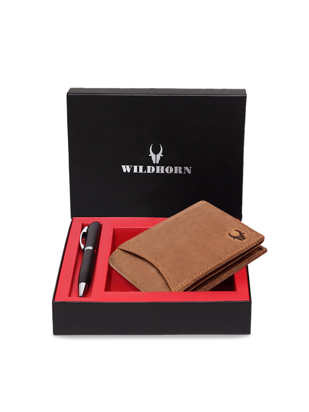 

WildHorn Men Tan Brown & Black RFID Protected Genuine Leather Accessory Gift Set