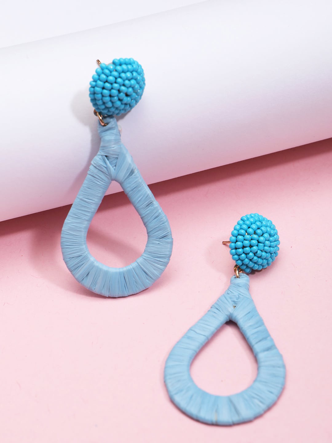 

STREET 9 Blue Teardrop Shaped Drop Earrings