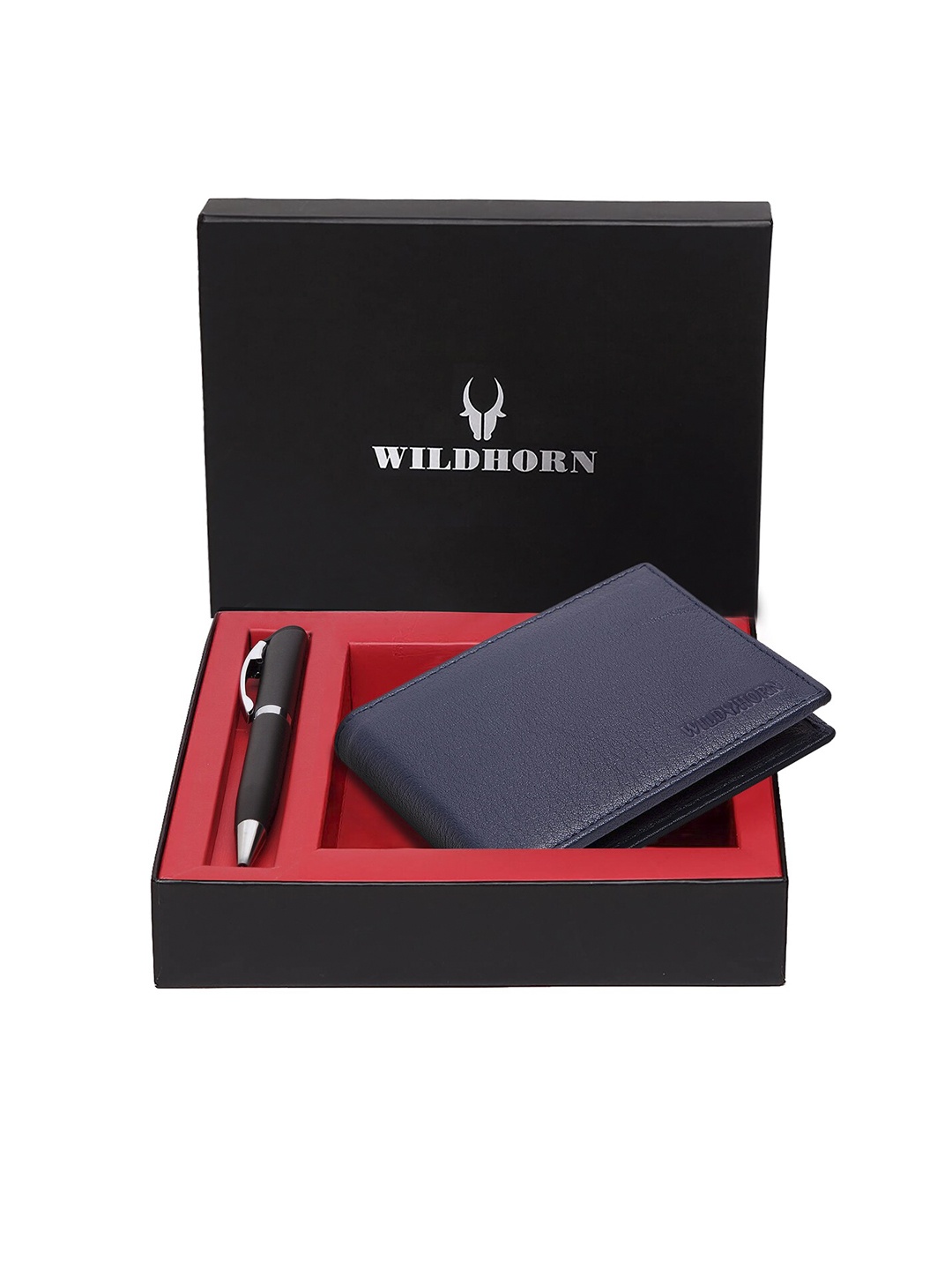 

WildHorn Men Blue & Black RFID Protected Genuine Leather Accessory Gift Set
