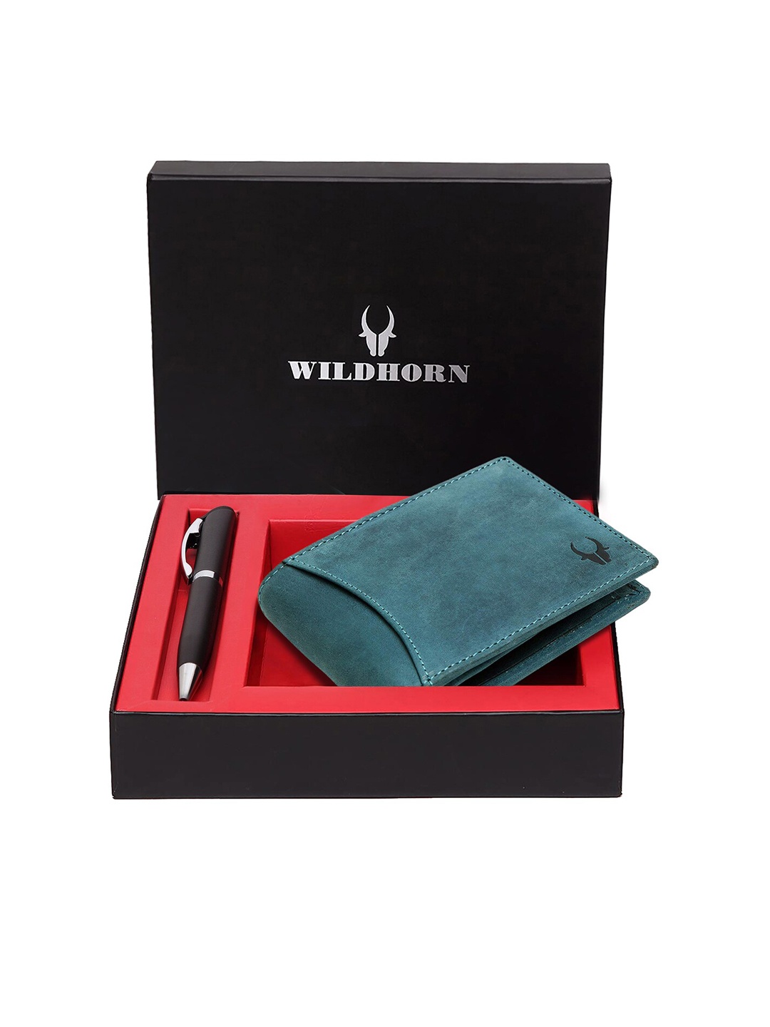 

WildHorn Men Blue & Black RFID Protected Genuine Leather Accessory Gift Set
